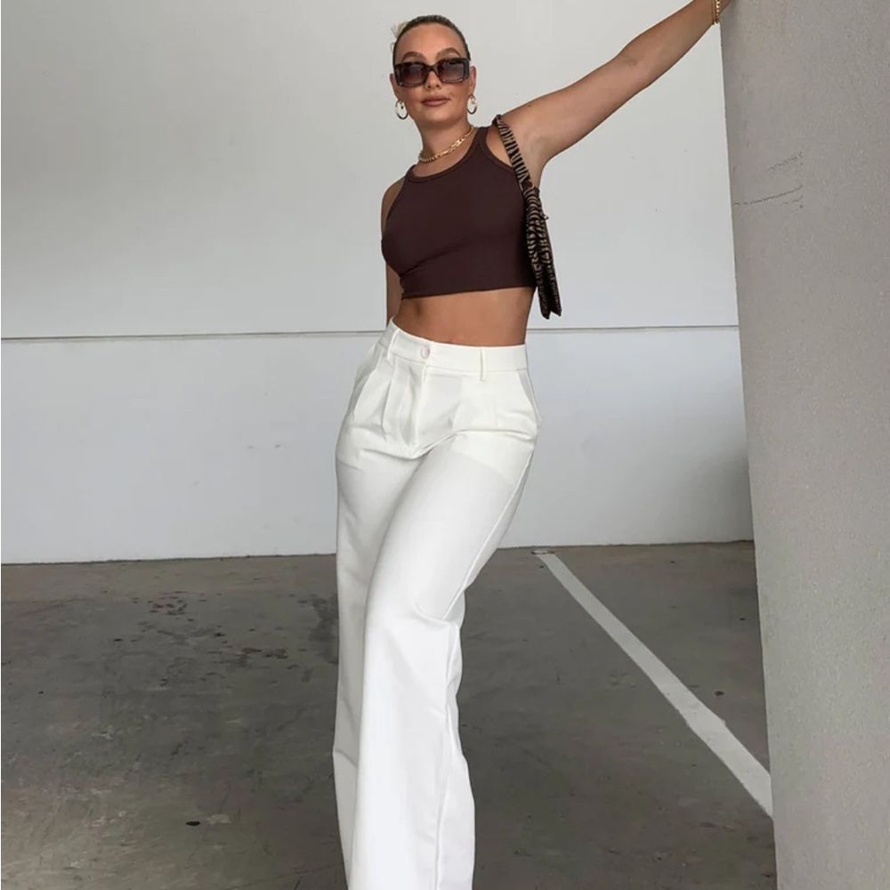 Princess poly archer pants white